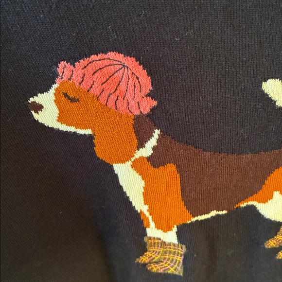Talbots sz P Navy Sweater with Rainy Day Beagle Design euc - Picture 6 of 8